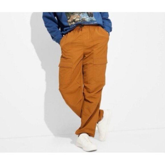 Men's Regular Fit Ankle Length Cargo Pants - Original Use Size L Brown - Picture 1 of 12